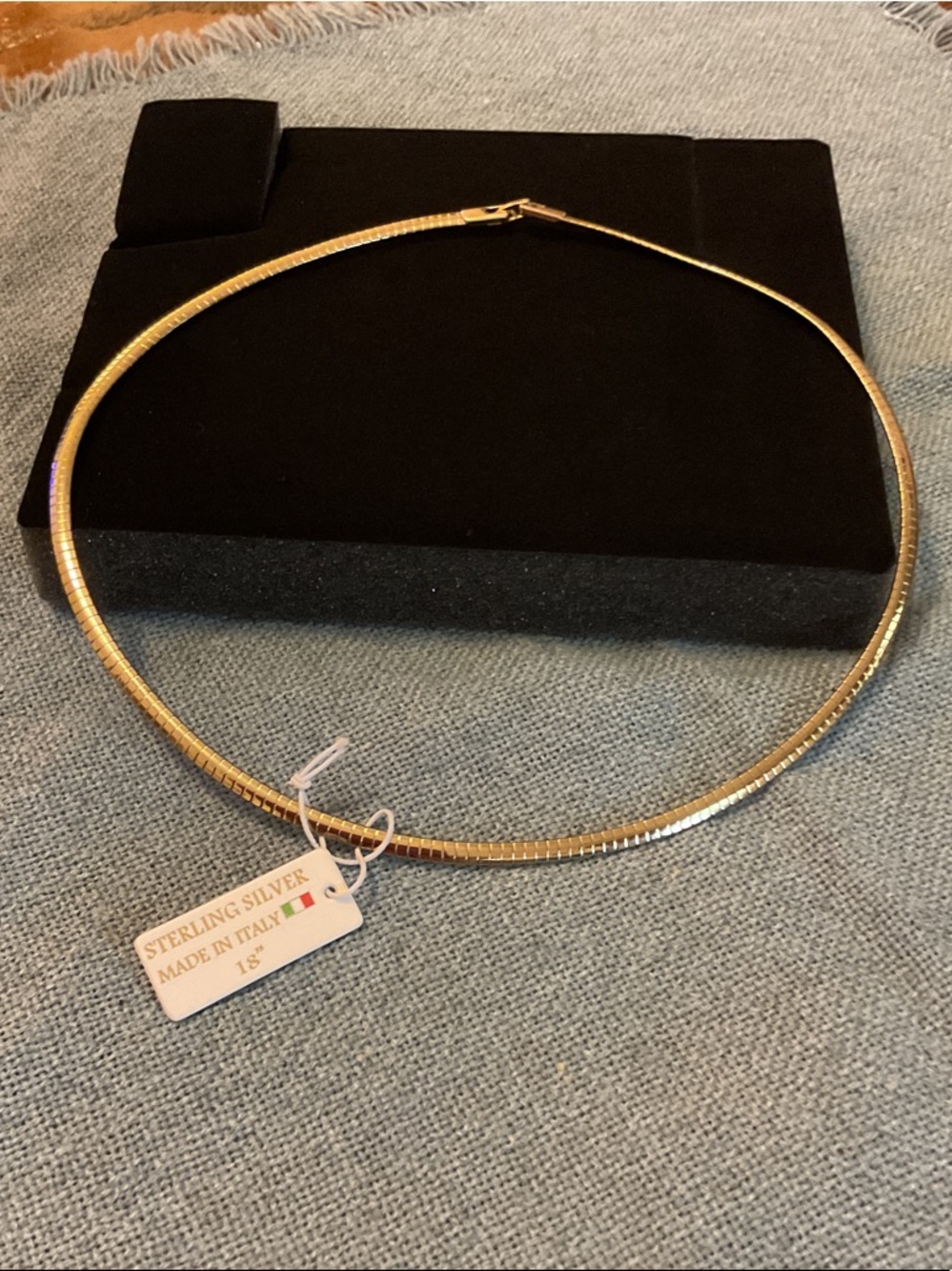 Italian Sterling Silver Herringbone Omega Necklace - 18” NWT $150
